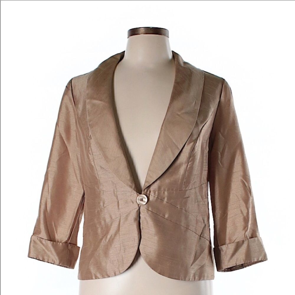 Dana Kay Gold Single Button Blazer Size 10
